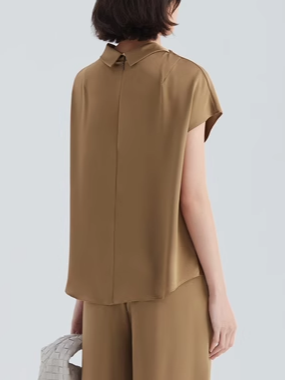 Elegant Women Shirt Superior Quality Coffee Pants Set