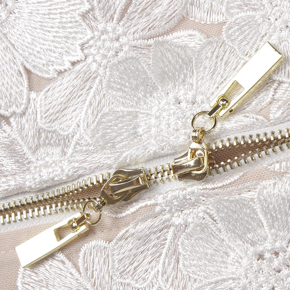 Embroidery Floral Birthday Party Dress