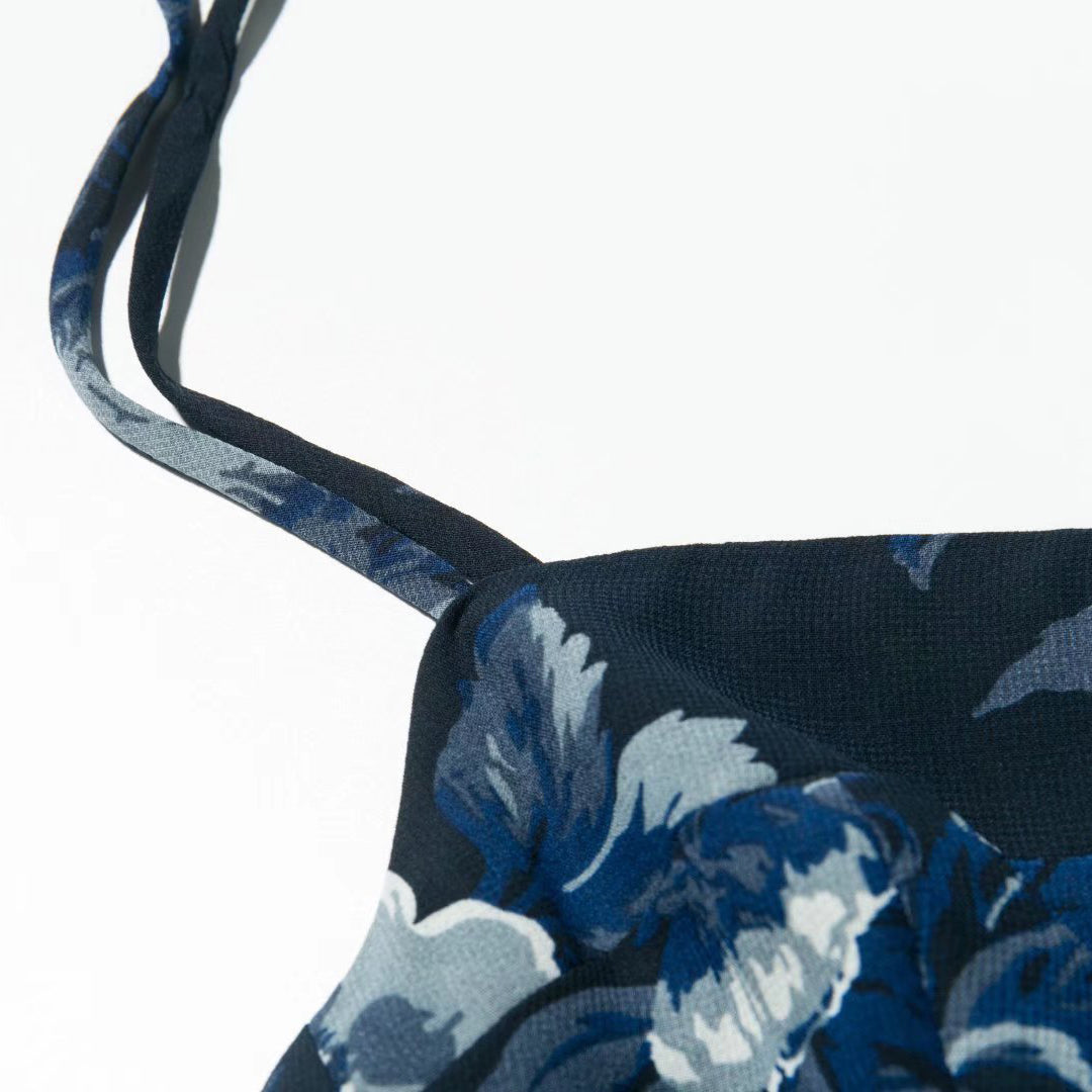 Floral Print Sleeveless Midi with Slit