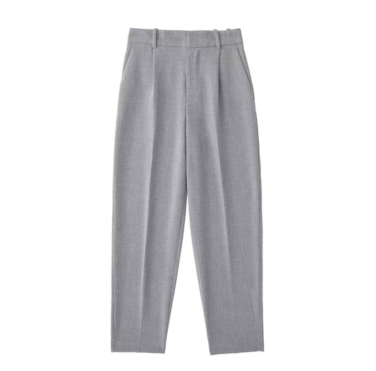 High Waist Pants with Front Pleat