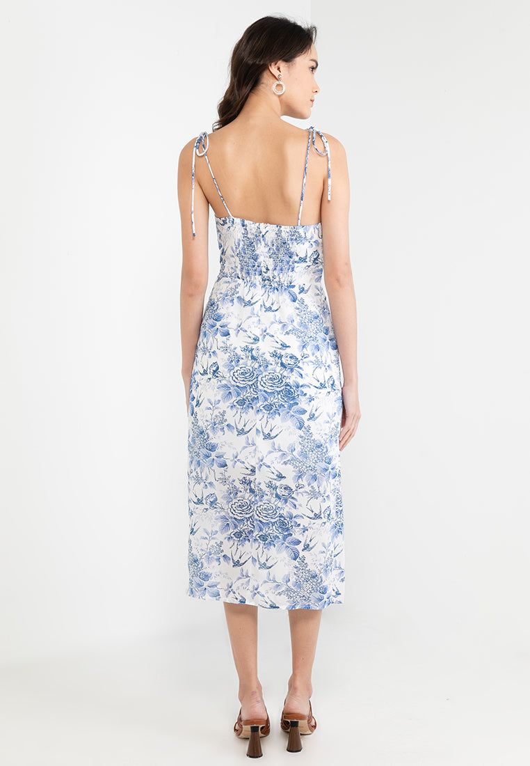 Printed Mini Dress with Asymmetric Hem