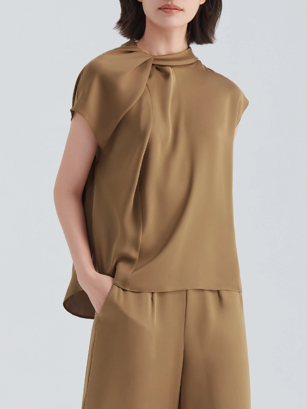 Elegant Women Shirt Superior Quality Coffee Pants Set