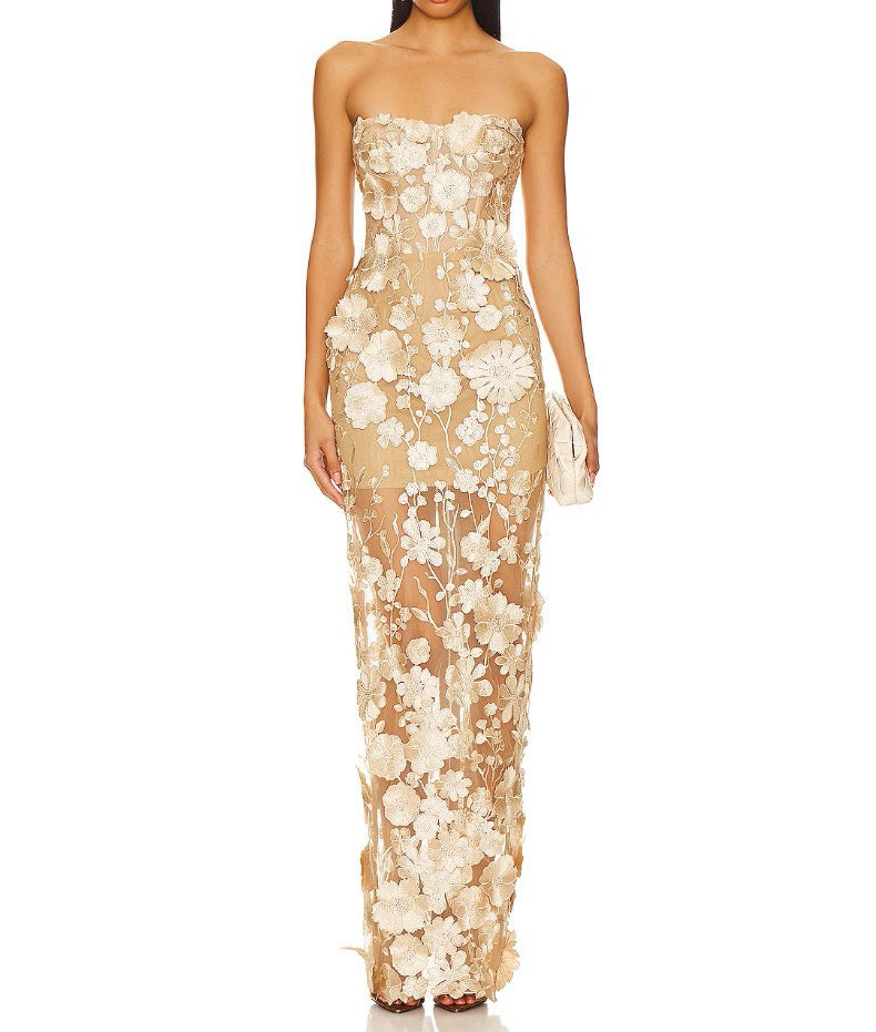 Lux Party Dress Flower Evening Dress