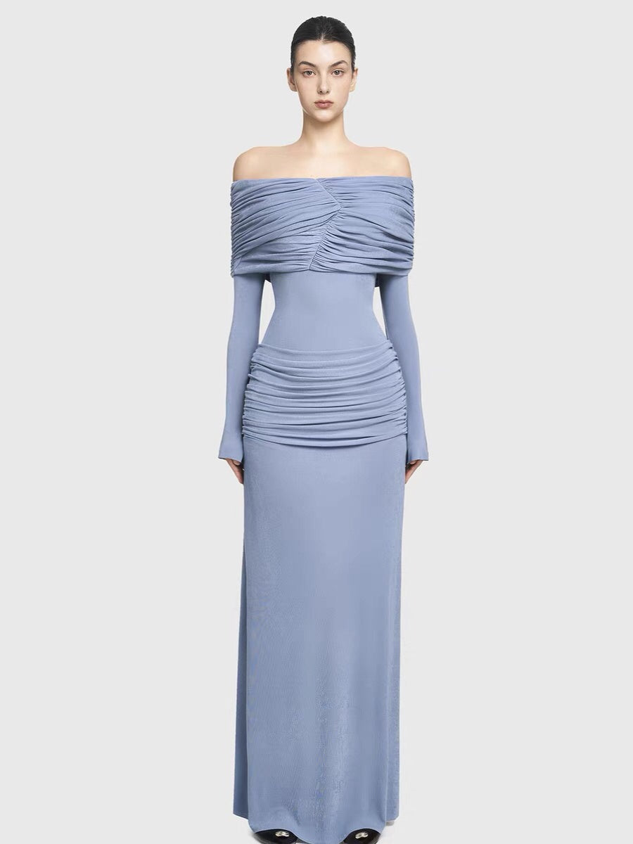 Off shoulder Wrap maxi dress