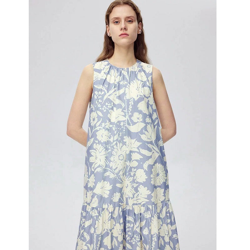 Floral Print Sleeveless Dress Casual  Dress for Holiday