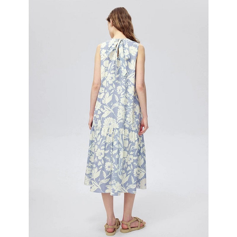 Floral Print Sleeveless Dress Casual  Dress for Holiday