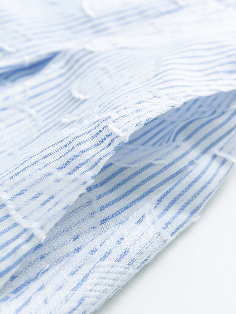 Button Down Jacquard Mini Shirt Dress