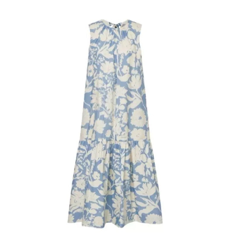 Floral Print Sleeveless Dress Casual  Dress for Holiday