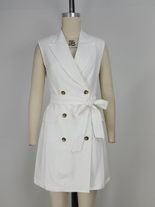 Summer New Sleeveless Commuter Business Linen Blended Suit dresses