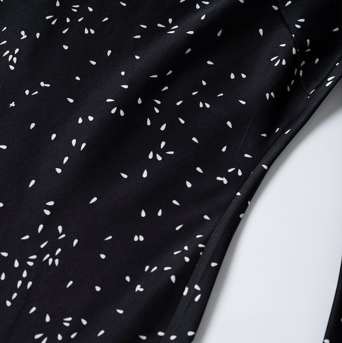 Party Floral Printed Long Dress with Flare Sleeves