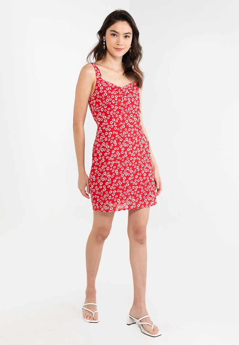 Sleeveless Allover Print Mini Dress