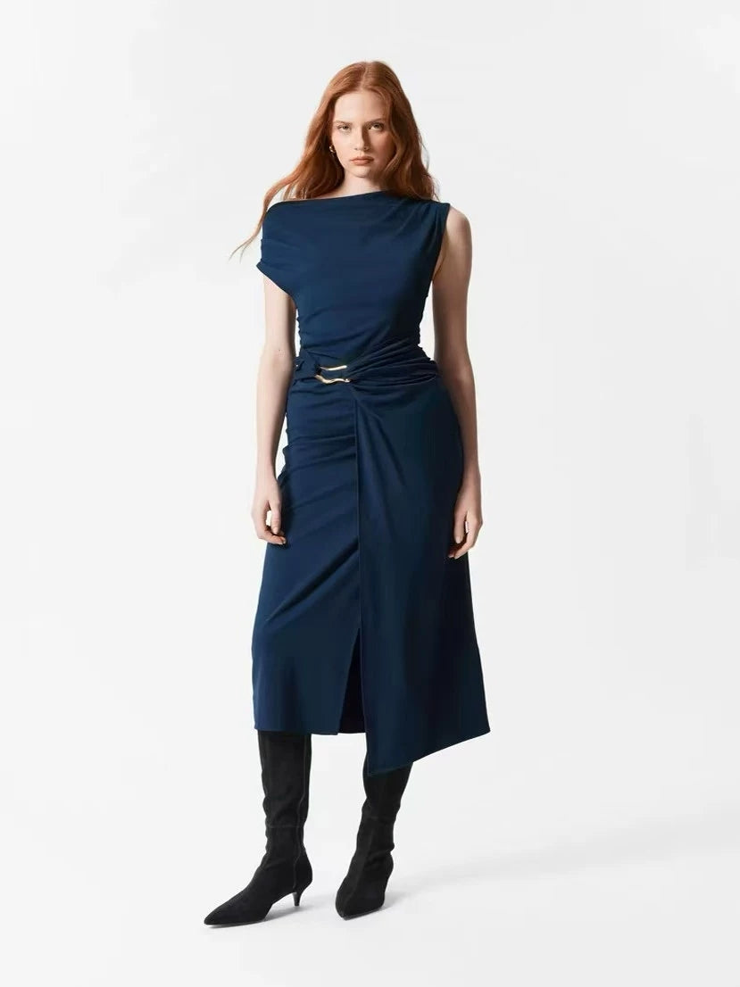 Chunyuan OS Spring Mid length Brown Pendant Dress