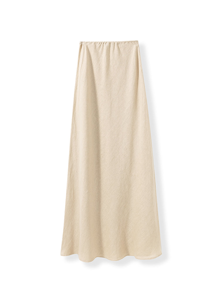 Elegant Vest 100% Linen Skirt Set