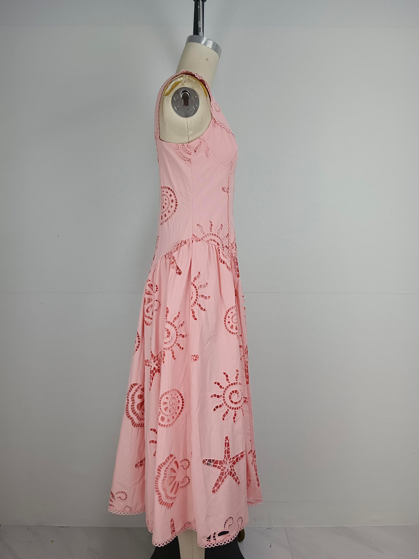 New French Retro Countryside Girl Solid Color Strap Dress