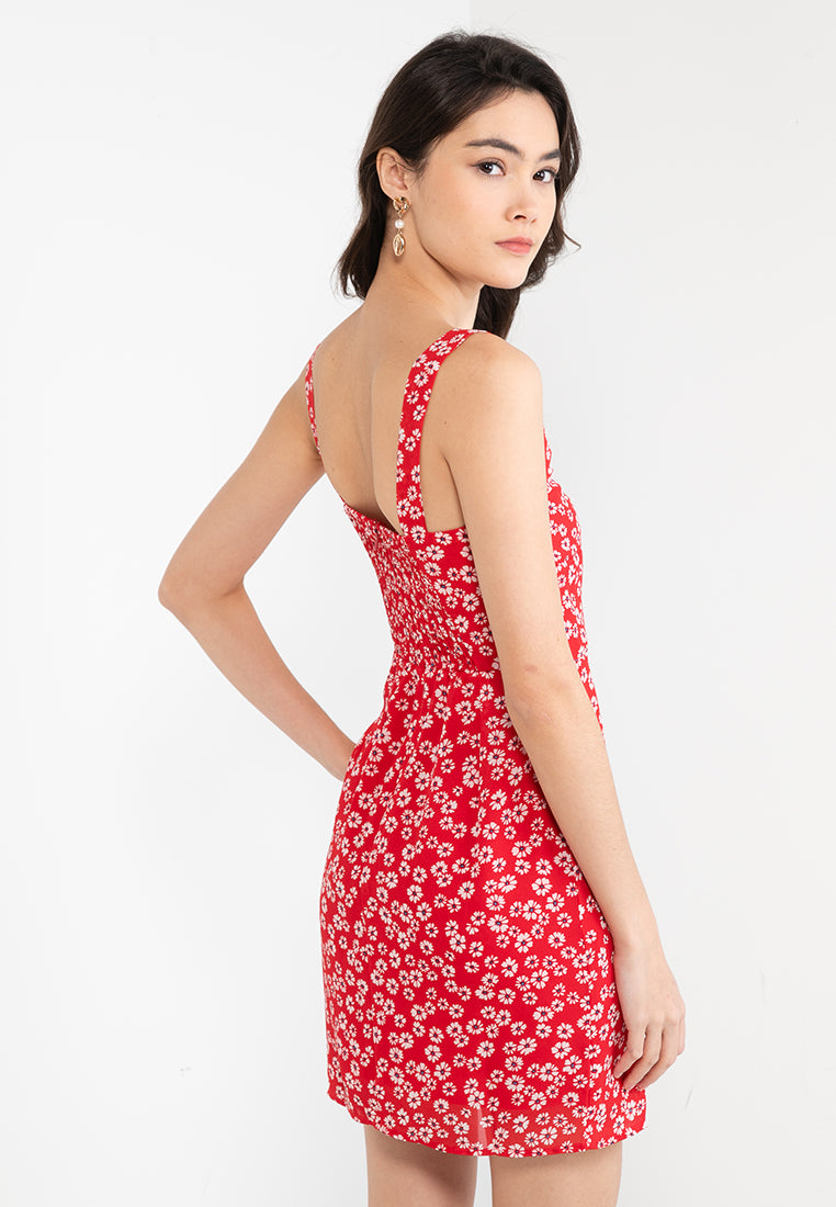 Sleeveless Allover Print Mini Dress