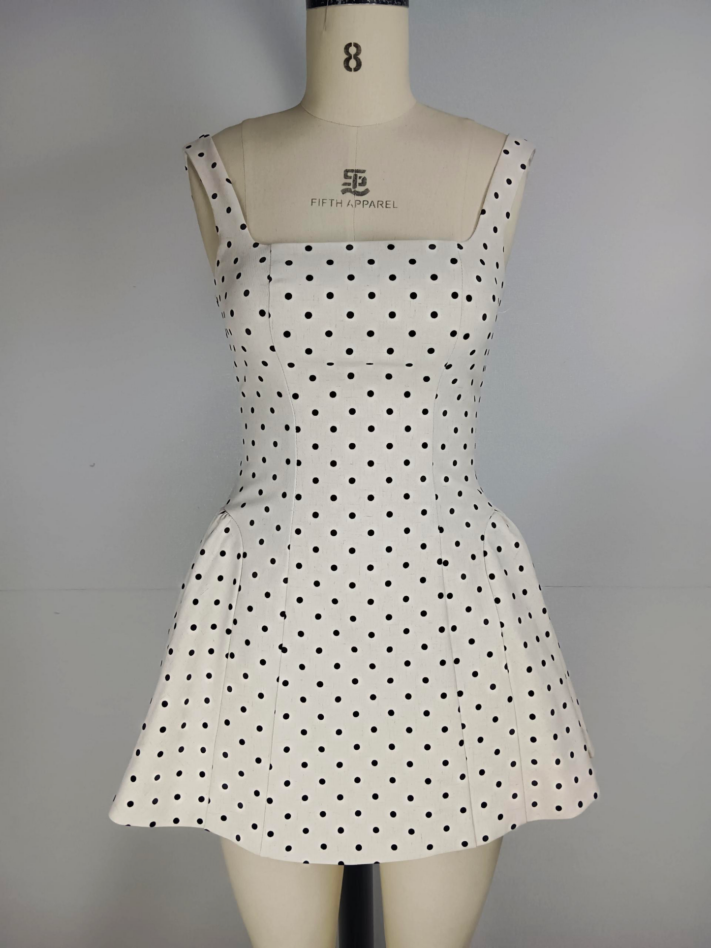 Summer new sweet socialite polka dot pattern back strap design suspender dress