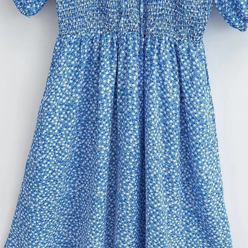 Printed Puff Sleeve Dress