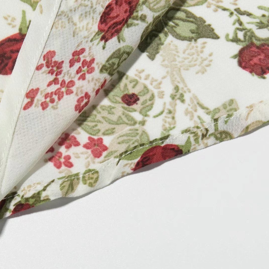 Floral Print Flare Midi Dress