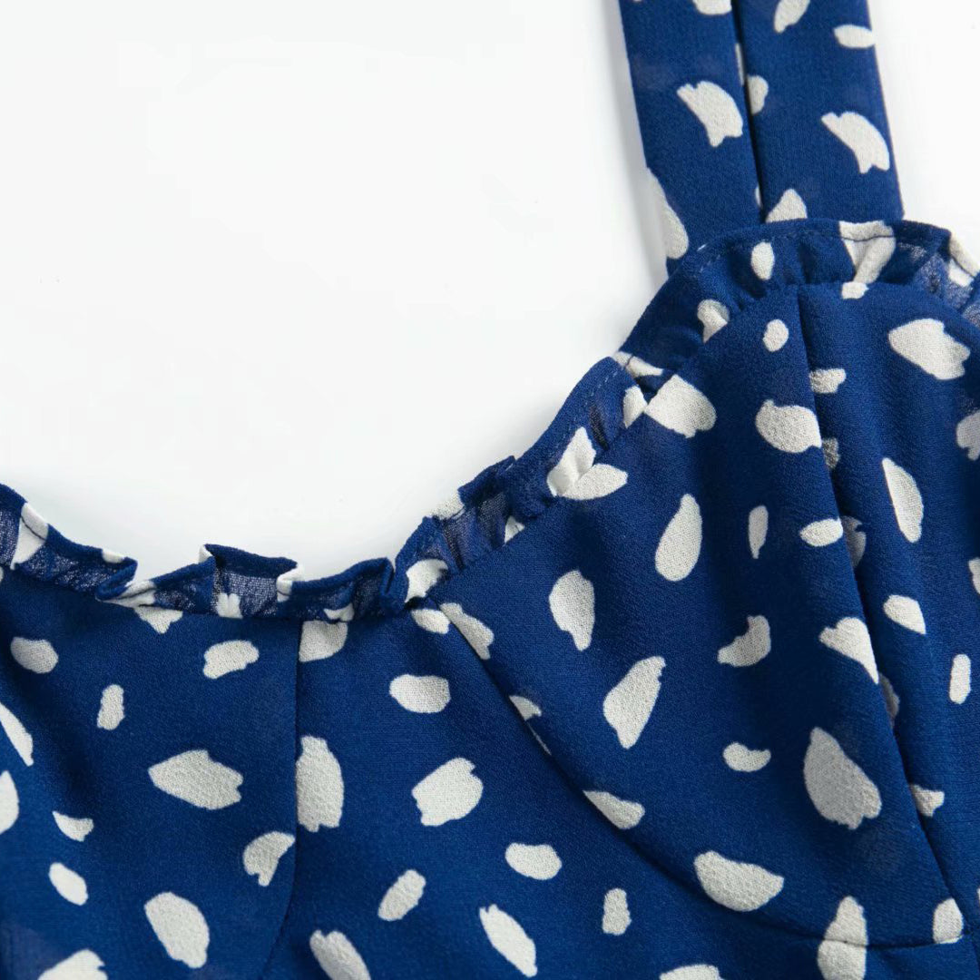 Tie Shoulder Allover Print Mini Dress