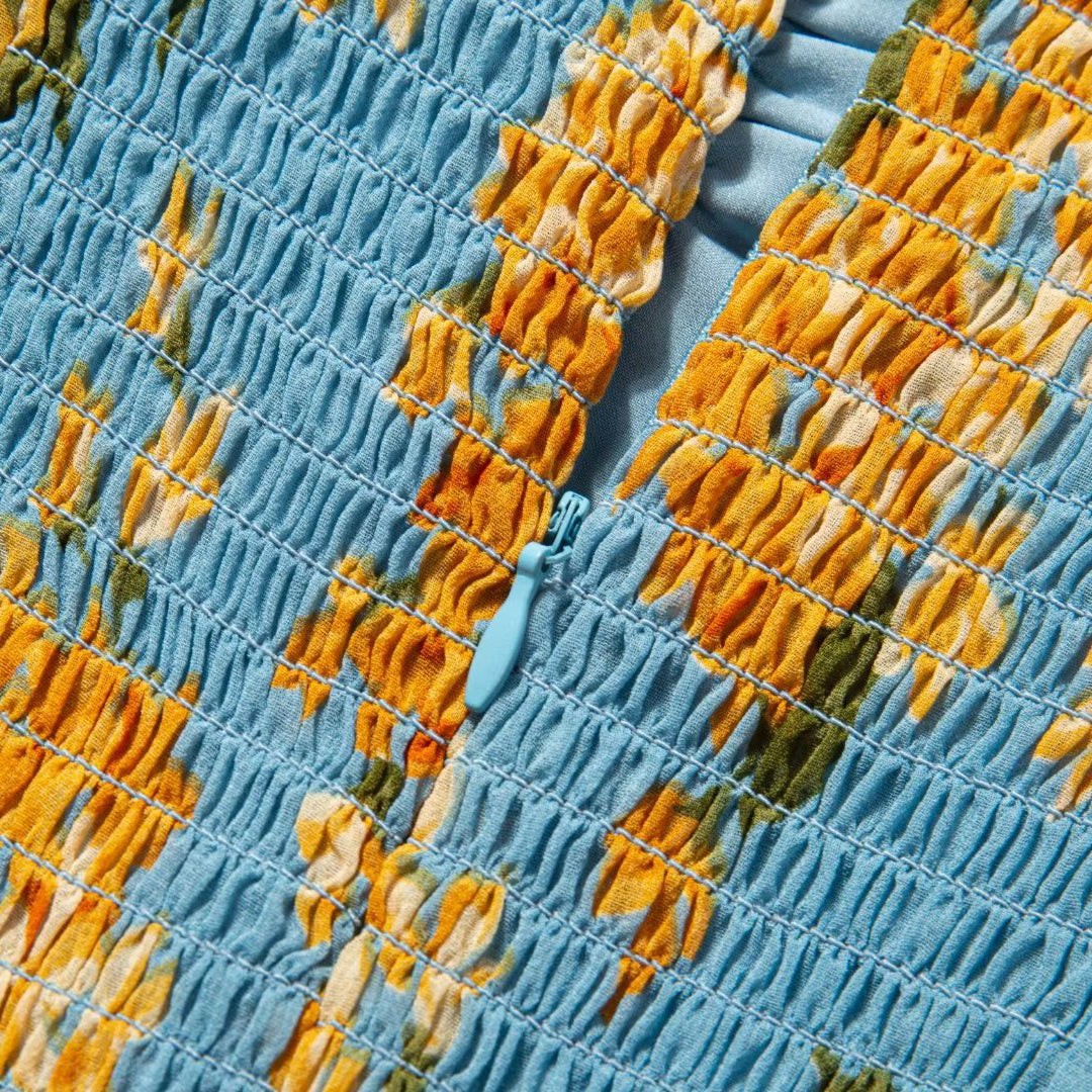 Printed Off Shoulder Midi Dress