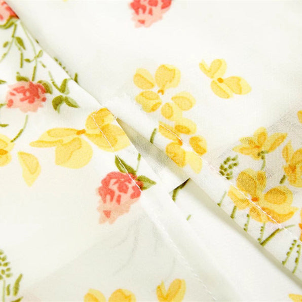 Printed Dress with Thigh High Slit