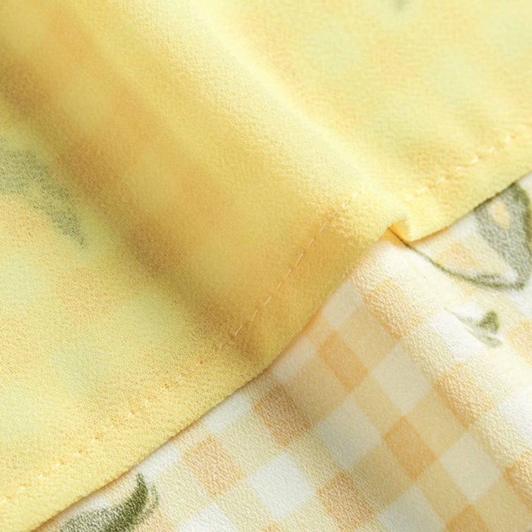 Plaid Floral Midi Dress