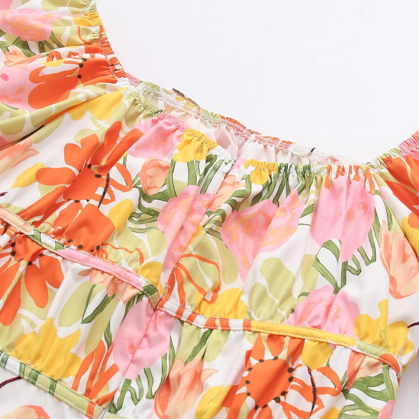 Puff Sleeve Dress with Waist Details