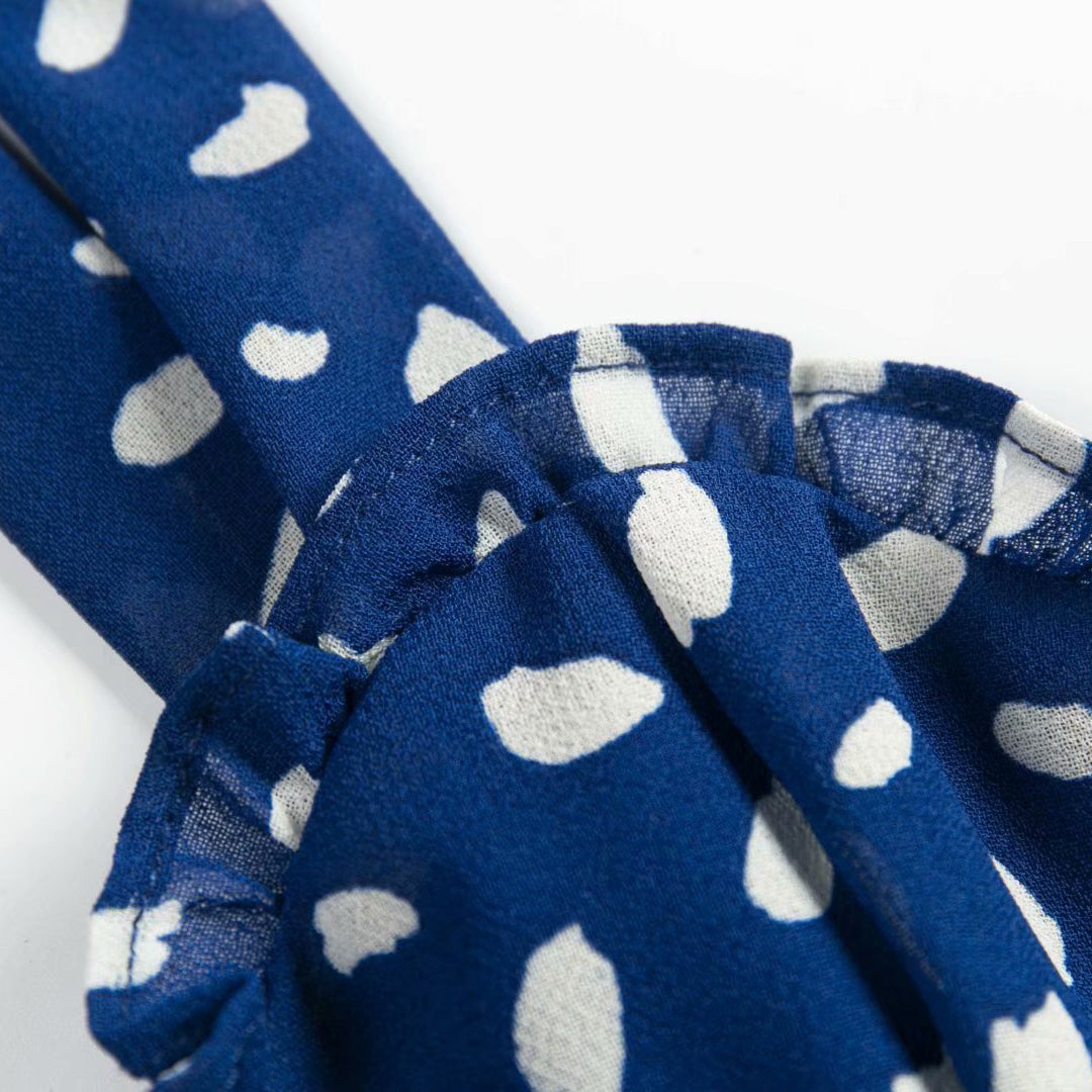 Tie Shoulder Allover Print Mini Dress