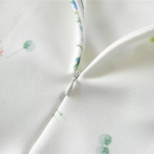 Sleeveless Printed Dress with Bust Dart