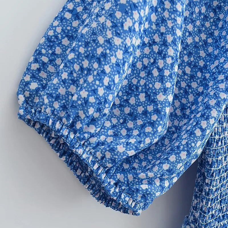 Printed Puff Sleeve Dress