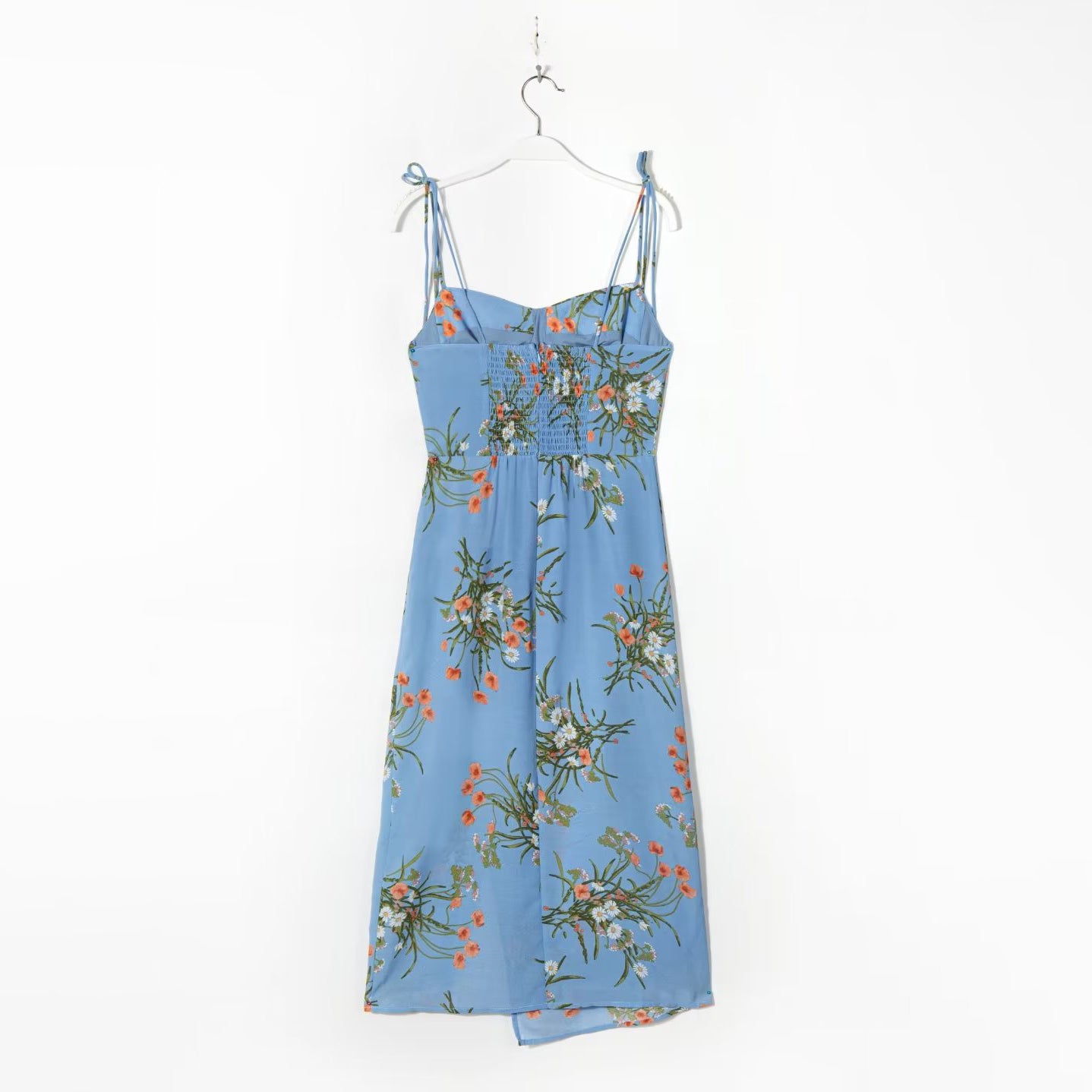 Draped Waist Printed Midi Dress