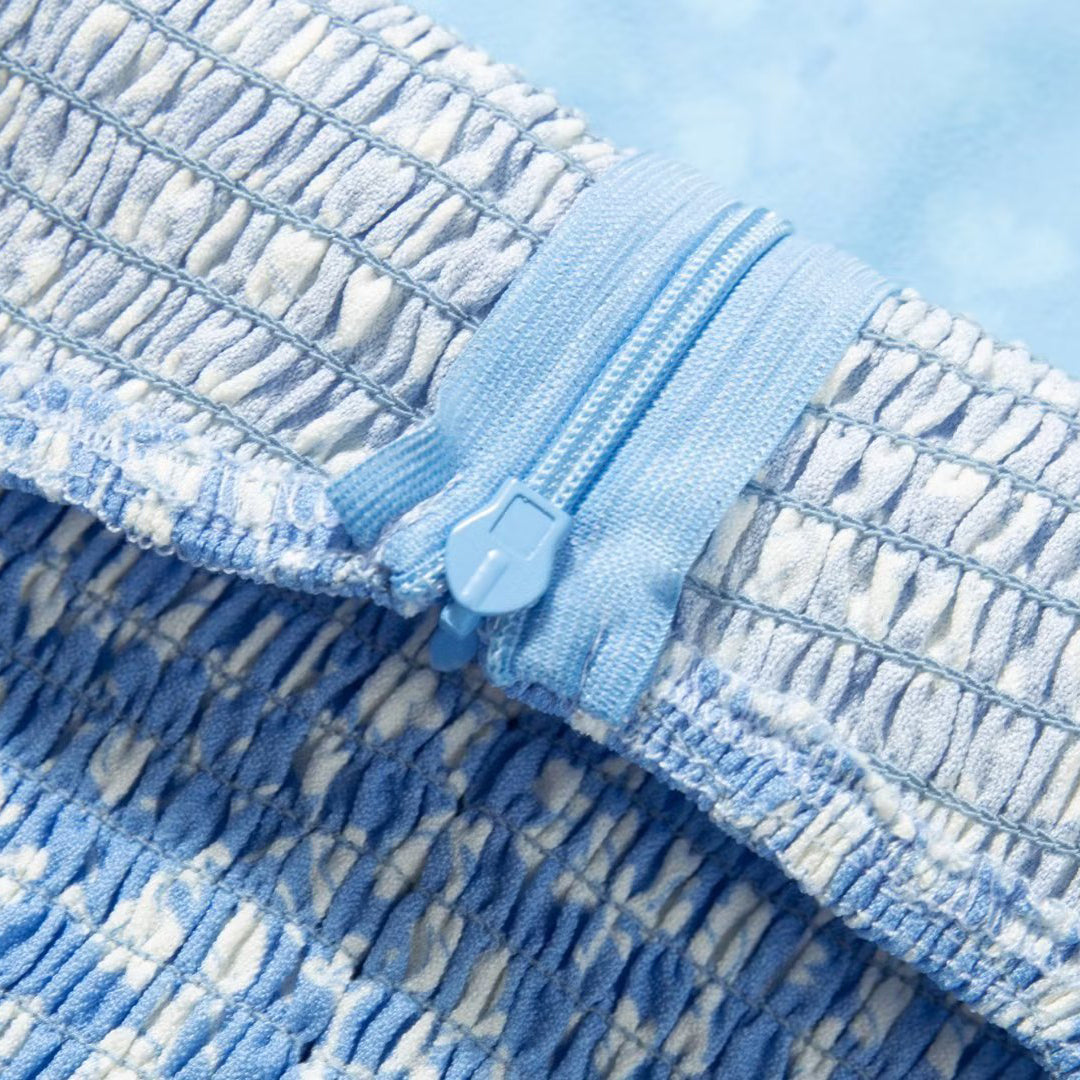 Printed Sweetheart Midi Dress with Slit