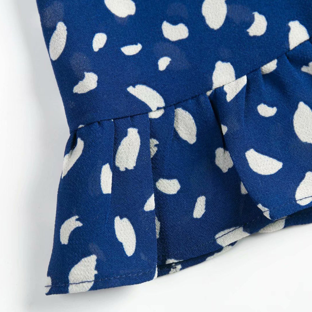 Tie Shoulder Allover Print Mini Dress