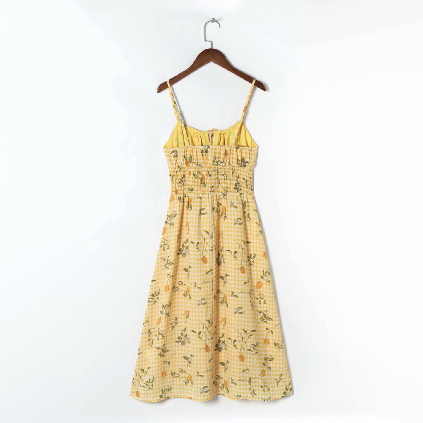 Plaid Floral Midi Dress