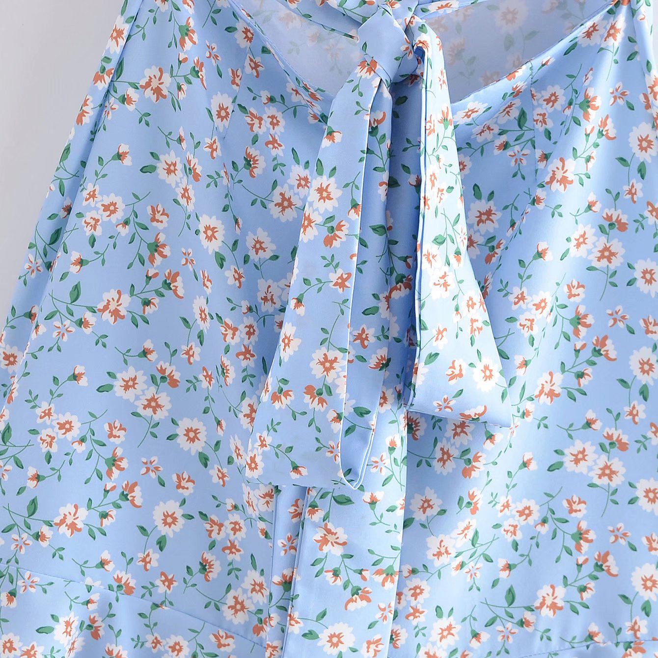 Puff Sleeve Dress with Back Cut Out