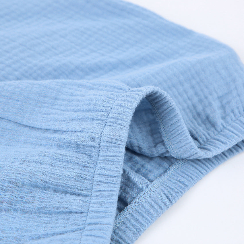 Casual Comfortable Double Crepe Auricular-edged Pyjamas