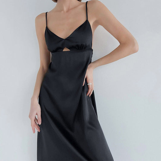 Sexy Condole Belt Hollow Out Fit Temperament Dress