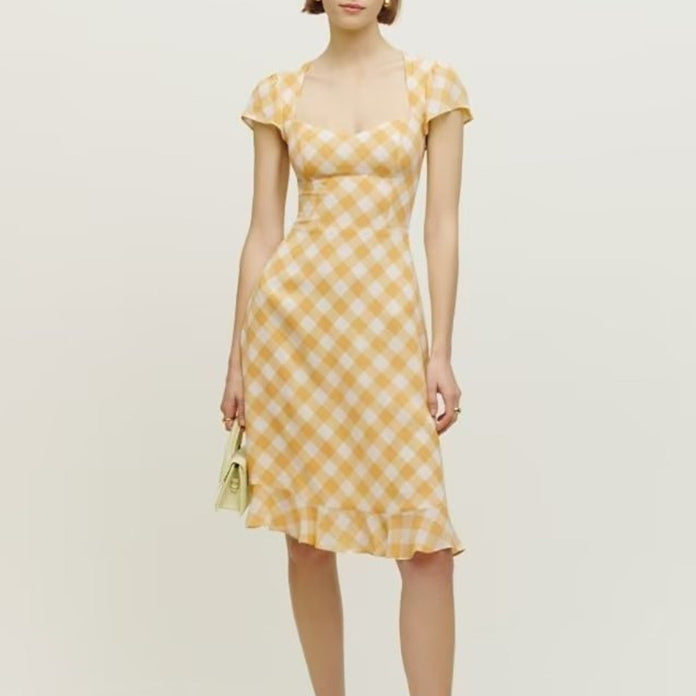 Sweetheart Neckline Midi with Front Slit