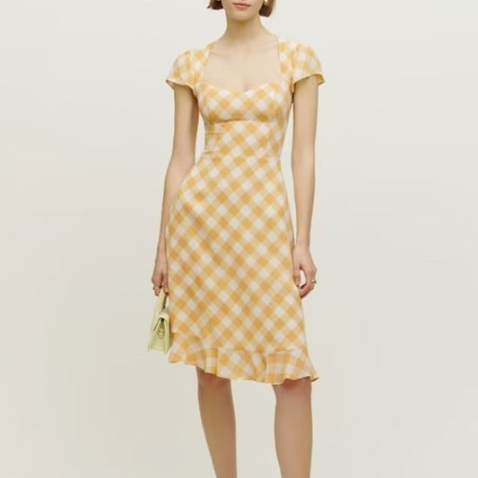 Sweetheart Neckline Midi with Front Slit