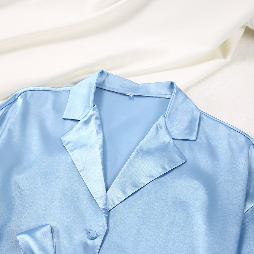 Loose Lapel Collar Pajamas Set