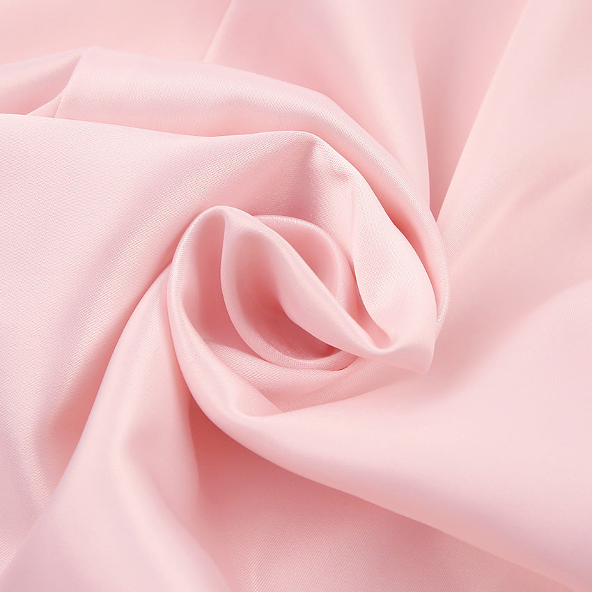 Satin V-neck Lantern Sleeve Dress