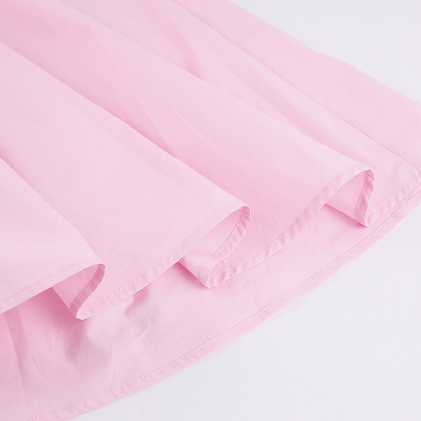 Square Collar Hollow Bow Sleeve Dress