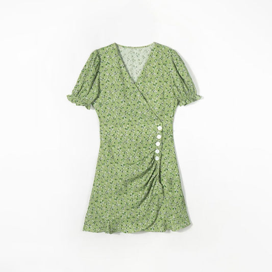 V Neck Dress with Waist Details