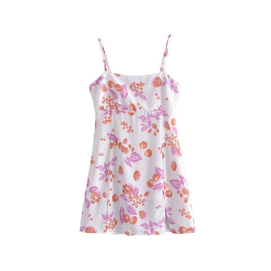 Fruity Print Mini Dress