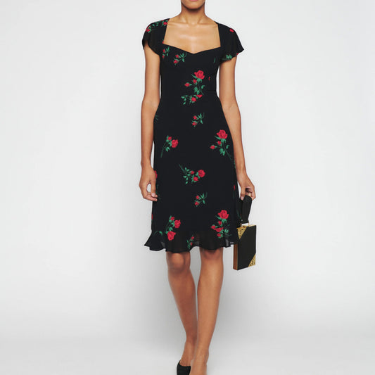 Printed Cap Sleeve Dress