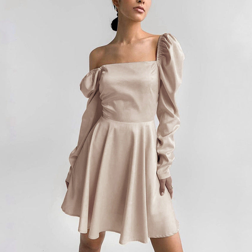 Club Night Elf Square Collar Bubble Sleeve Dress