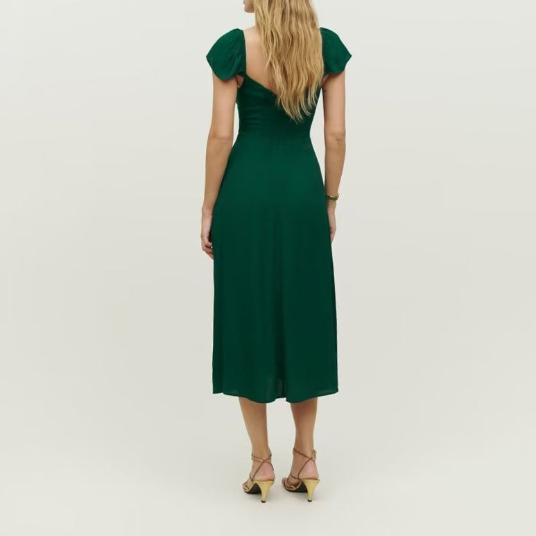 Sweetheart Midi Dress with Slit