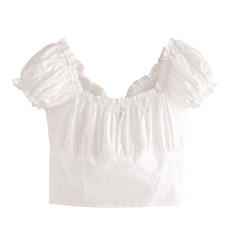 Puff Sleeve Top with Knot Front