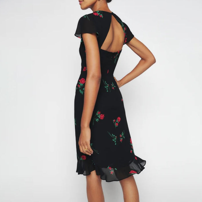 Printed Cap Sleeve Dress