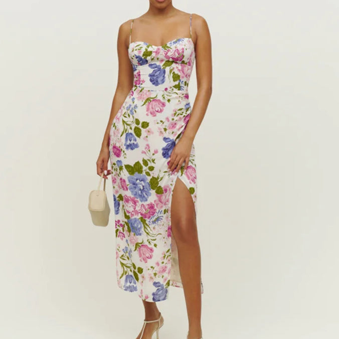 Bustier Dress with Thigh Slit